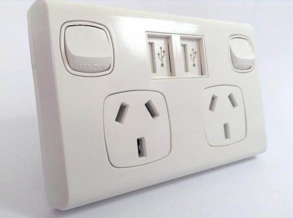 Bedroom socket classic white with USB socket Christchurch Canterbury Mister Sparky registered master electrician electrical ideas plug domestic residential servicing maintenance repairs